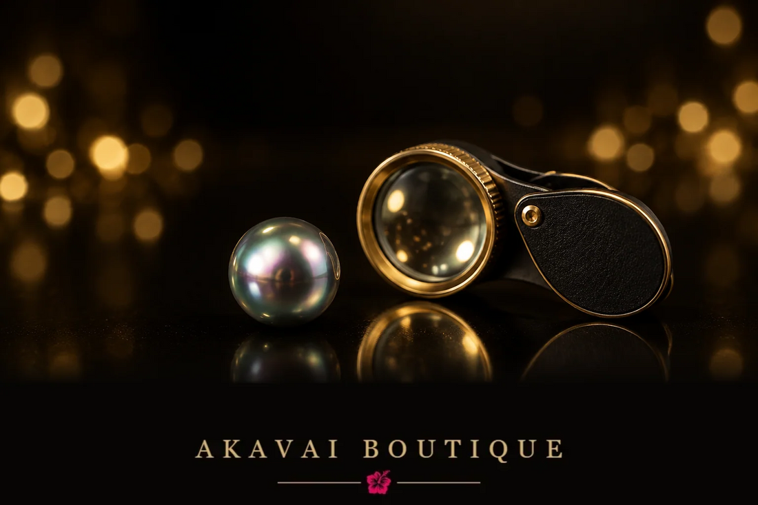 Bijou polynésien examiné à la loupe pour vérifier son authenticité – Akavai Boutique