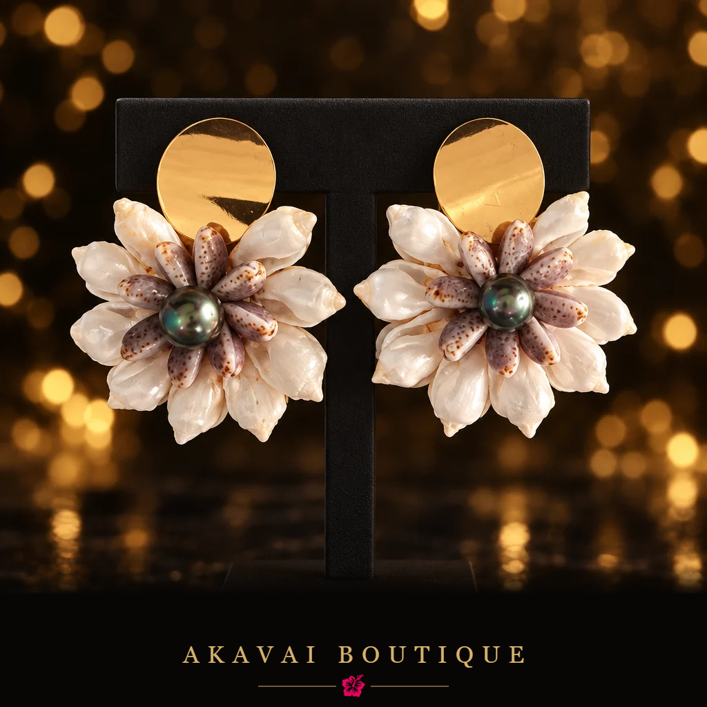 Boucles FETIA en coquillages – Akavai Boutique