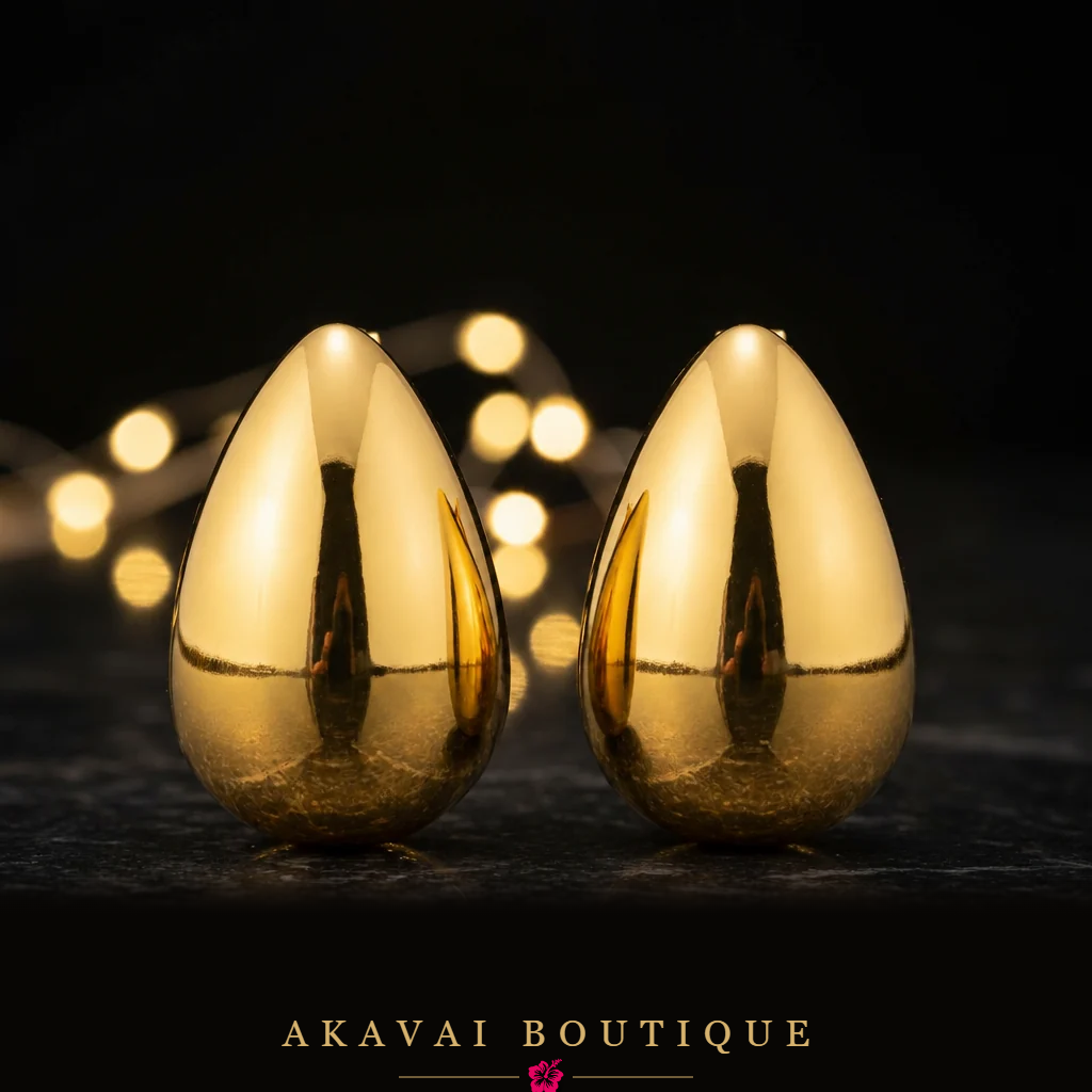 Boucles d'oreilles goutte dorées seules – Akavai Boutique