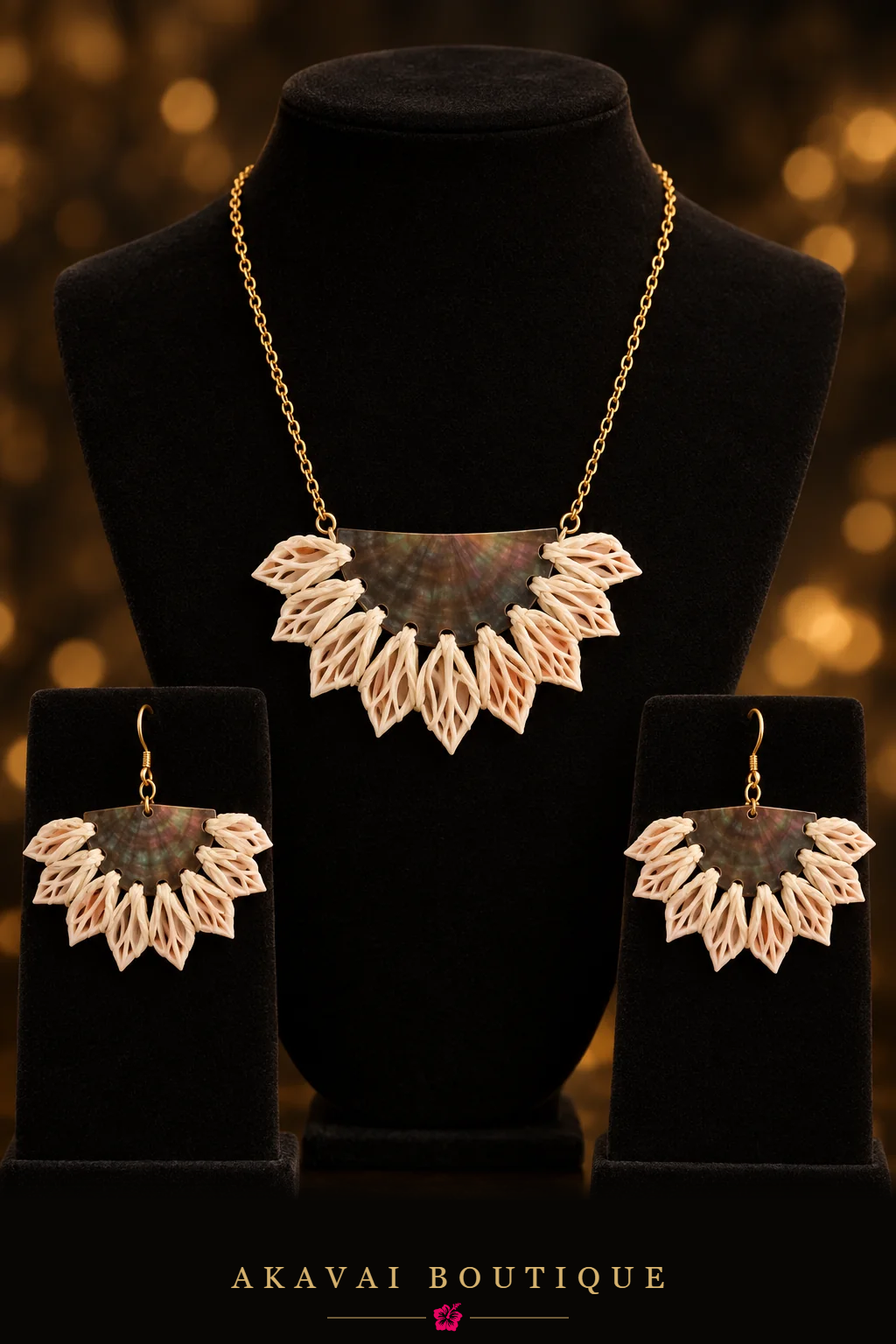 Parure TEMANA en nacre et coquillages – Akavai Boutique