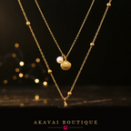 Collier acier doré étoile de mer et coquillage seul – Akavai Boutique