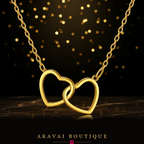 Collier cœurs enlacés dorés seul – Akavai Boutique