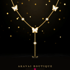 Collier lariat papillons nacrés seul – Akavai Boutique