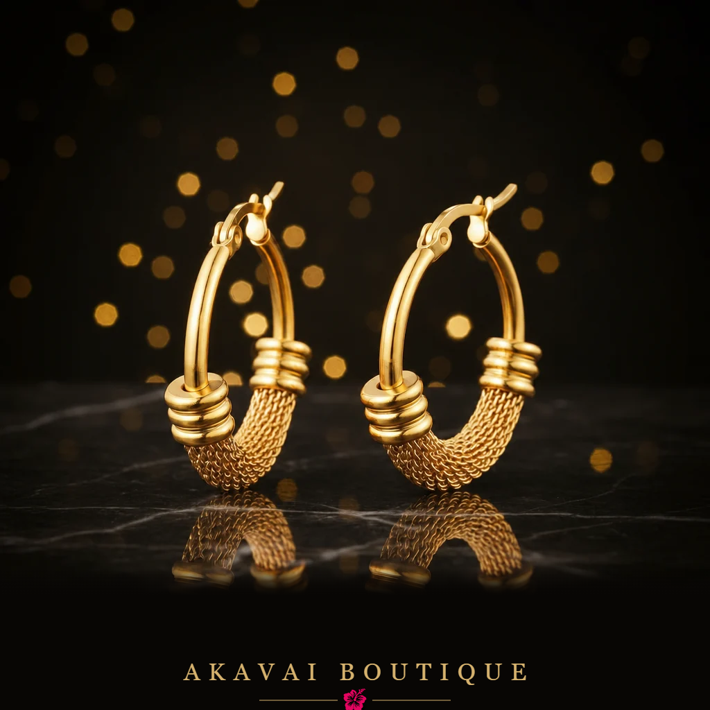 Créoles tressées dorées seules – Akavai Boutique